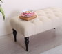 Atelier Del Sofa Banco de Terciopelo Crema 92x43x48cm